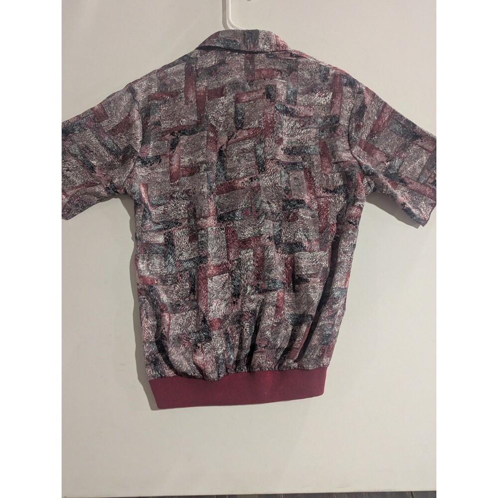 Vintage 80s Alan Stuart Banded Bottom Shirt | Abstract Geometric | Size Small - Picture 8 of 8